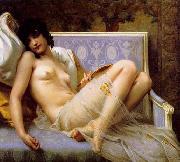 Guillaume Seignac Young-woman-on-a-settee Germany oil painting artist